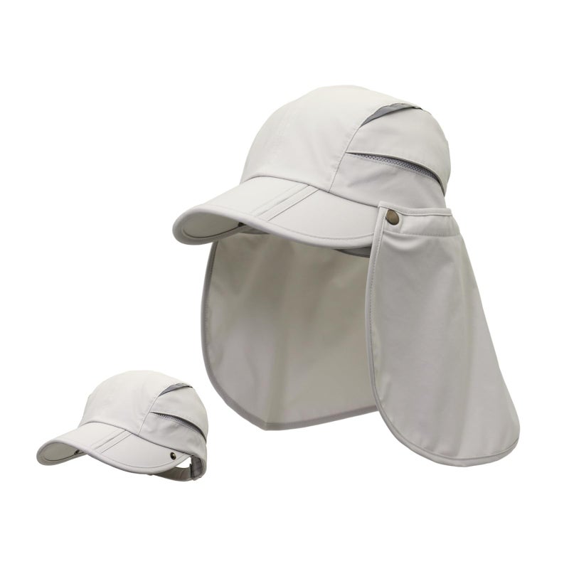 LLmoway Mens Womens Fishing Hat Sun Protection Hat with Neck Flap Breathable Quick Dry Cap Beige - Image 1